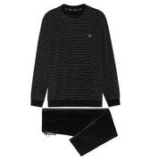 402619 Norman Homewear - R04W Black/White Stripes